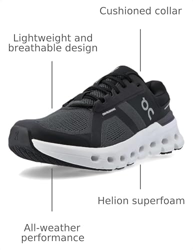 On Men's Cloudrunner 2 Sneakers, Eclipse | Black, 10 Medium US