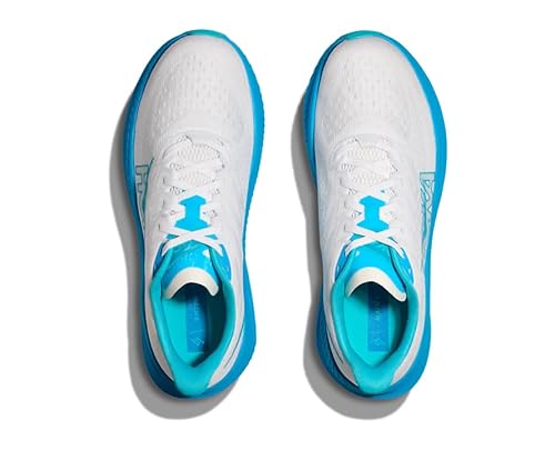 Hoka Men's Mach 6 Trainers, White Skyward Blue, 10 US