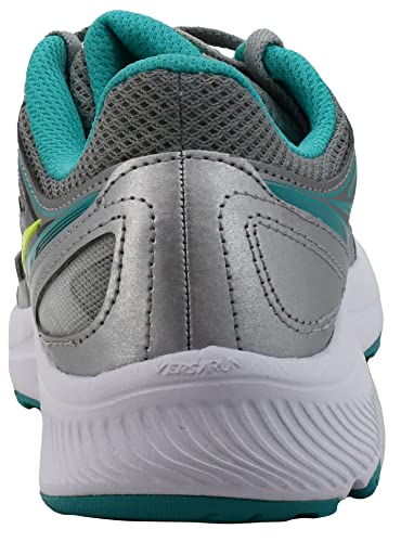 Saucony Women's Cohesion 14 Road Running Shoe, Grey/Teal/Citron, 9 M US