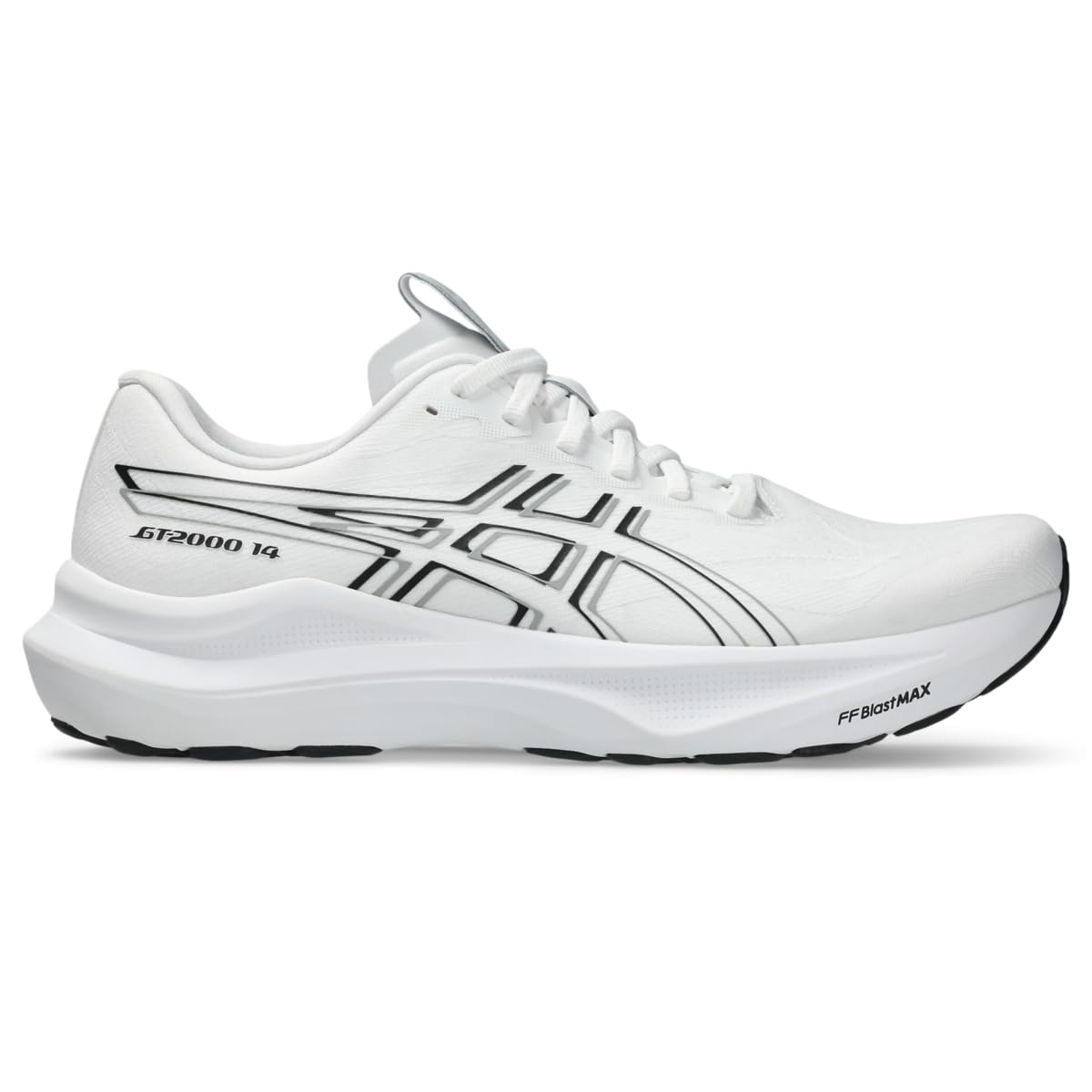 ASICS Men's GT-2000 14 Running Shoes, 9.5, White/Black