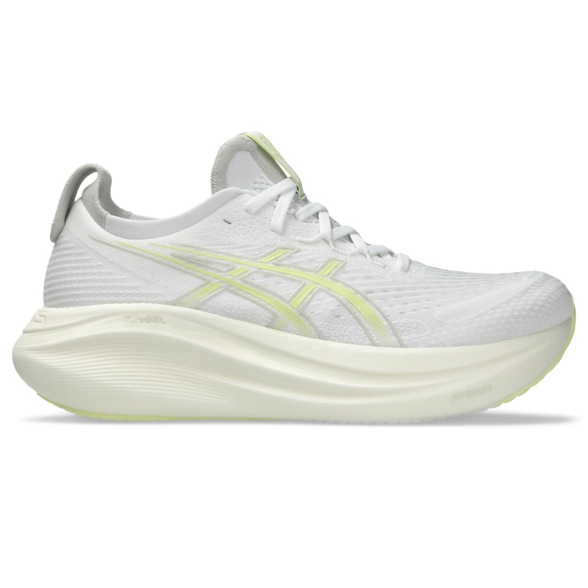 ASICS Men's Gel-Nimbus 27 Running Shoes, 10.5, White/Huddle Yellow