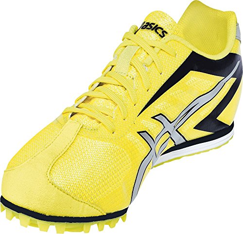 ASICS Men's Hyper LD 5 Track Field Shoes, Flash/Yellow/Silver/Navy, 12