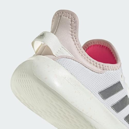 adidas Unisex-Kids Cloudfoam Pure, Off White/Silver Metallic/Putty Mauve, 4