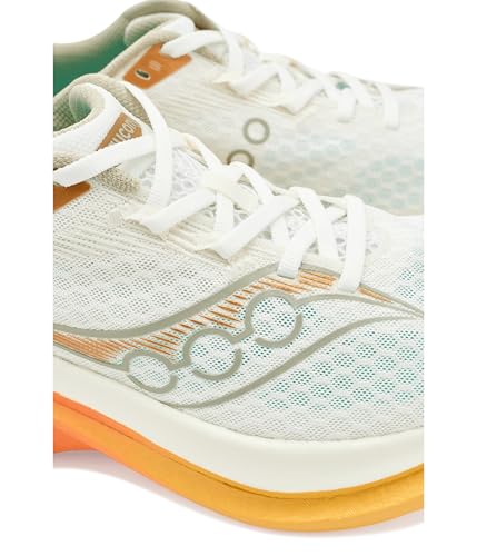 Saucony Men's Endorphin Speed 5 Sneaker, Ivory/Fire, 10
