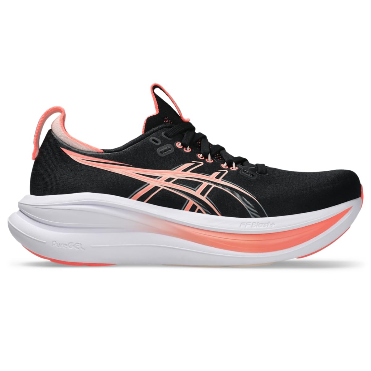 ASICS Women's Gel-Nimbus 28 Running Shoes, 5.5, Black/Pearl Pink
