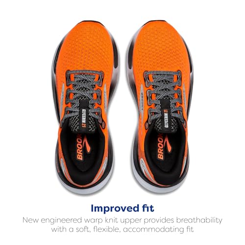 Brooks Men’s Glycerin 21 Neutral Running Shoe - Orange/Black/White - 8 Medium