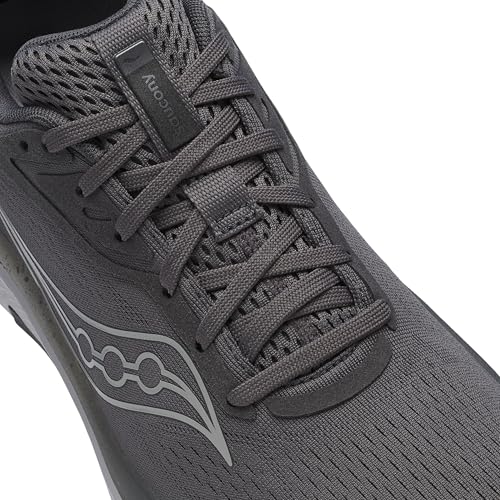 Saucony Men's Echelon 10 Sneaker, Carbon/Black, 12.5