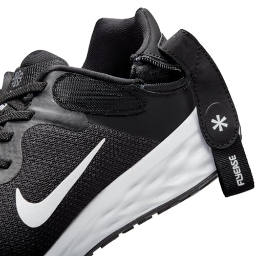 Nike Men's Revolution 6 FlyEase Next Nature Easy-On-and-Off Road Running Shoes (8, Black/Iron Grey/White)