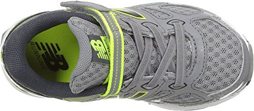 New Balance Kid's 680 V3 Running Shoe, Grey/Hi-lite, 5 Little Kid
