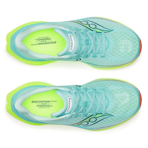 Saucony Women's Endorphin Speed 5 Sneaker, Splash/Citro, 9