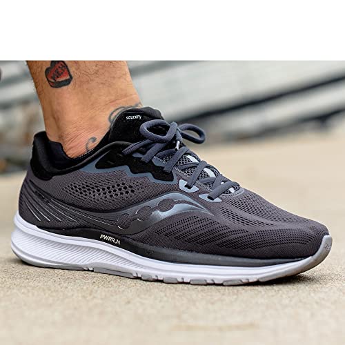 Saucony Men's Ride 14 Sneaker, Charcoal/Black, 12