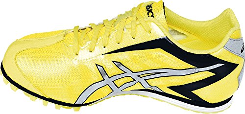 ASICS Men's Hyper LD 5 Track Field Shoes, Flash/Yellow/Silver/Navy, 12