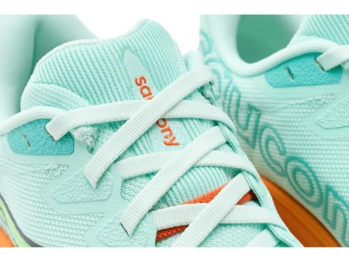Saucony Women's Peregrine 16 Sneaker, Aqua/Citron, 9.5