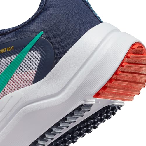 Nike Downshifter 12 WMNS Shoes, White/Obsidian/Picante Red/Clear Jade, Size 7.5