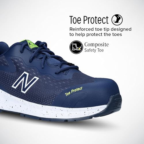 Men's New Balance Logic Composite Toe Industrial Work Shoes in Navy/Lime alternate view 2