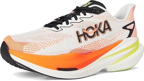 HOKA Mens Mach X 3 (White/Neon Tangerine, US Footwear Size System, Adult, Men, Numeric, Medium, 10)
