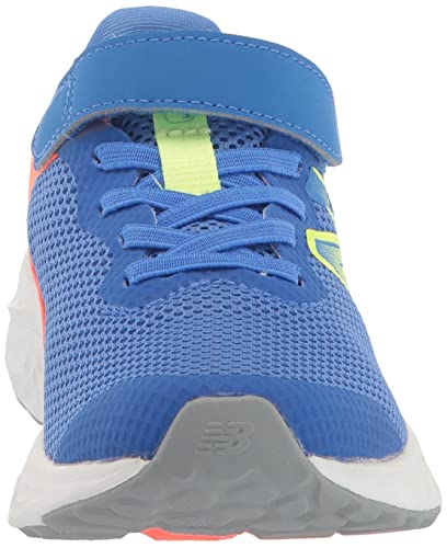 New Balance Baby Fresh Foam Arishi V4 Hook and Loop Running Shoe, Bright Lapis/Bleached Lime Glo/Neon Dragonfly, 4 Wide US Unisex Infant