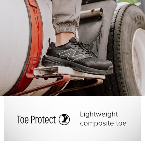 Men's New Balance Quikshift Composite Toe Industrial Work Shoes in Black/Black/Black alternate view 3