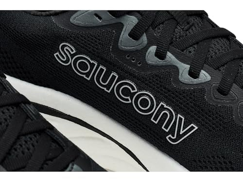 Saucony Men's Ride 19 Sneaker, Black/Silver, 10.5