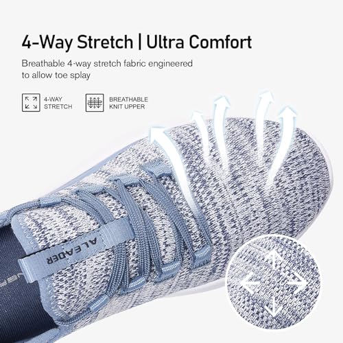 ALEADER Womens Fashion Sneakers Cloud Cushion Pure Running Shoes Slip On Walking Shoes Light Blue Size 7.5 US