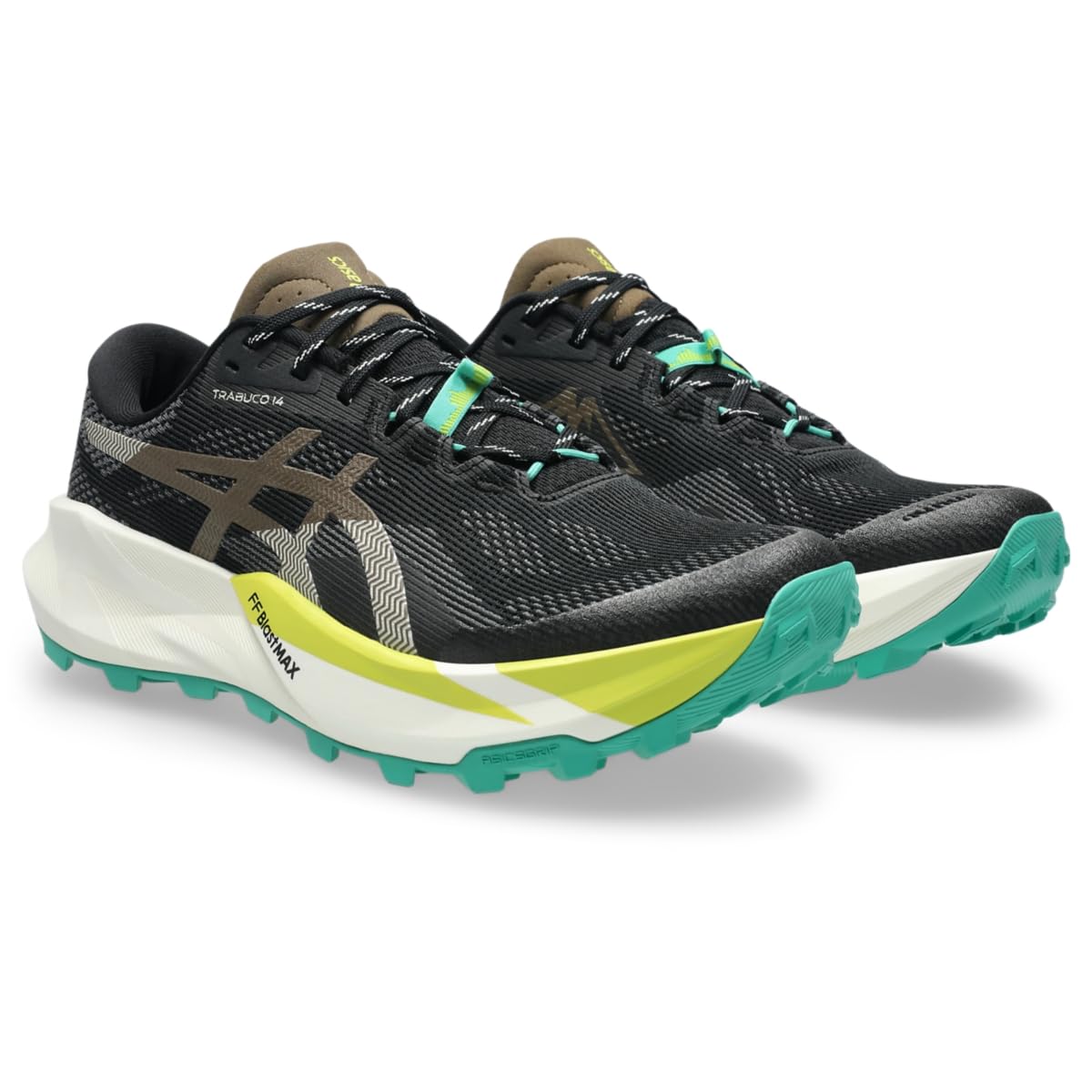 ASICS Men's Trabuco 14 Trail Running Shoes, 9.5, Black/Clay Canyon