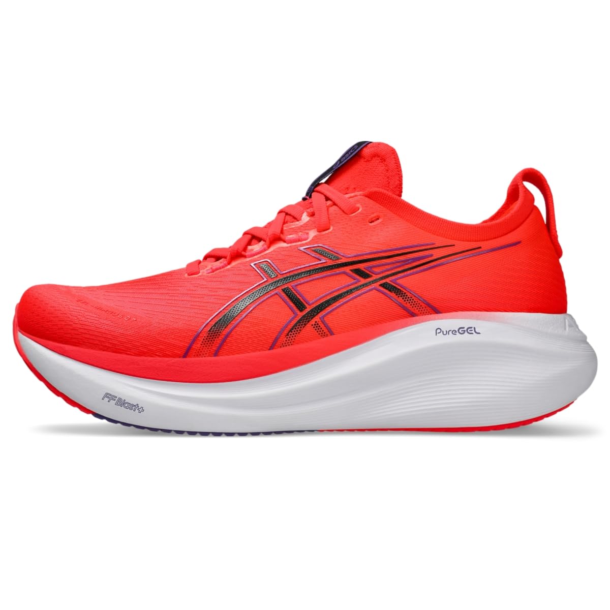 ASICS Men's Gel-Nimbus 27 Running Shoe, 9.5, Flash RED/Black