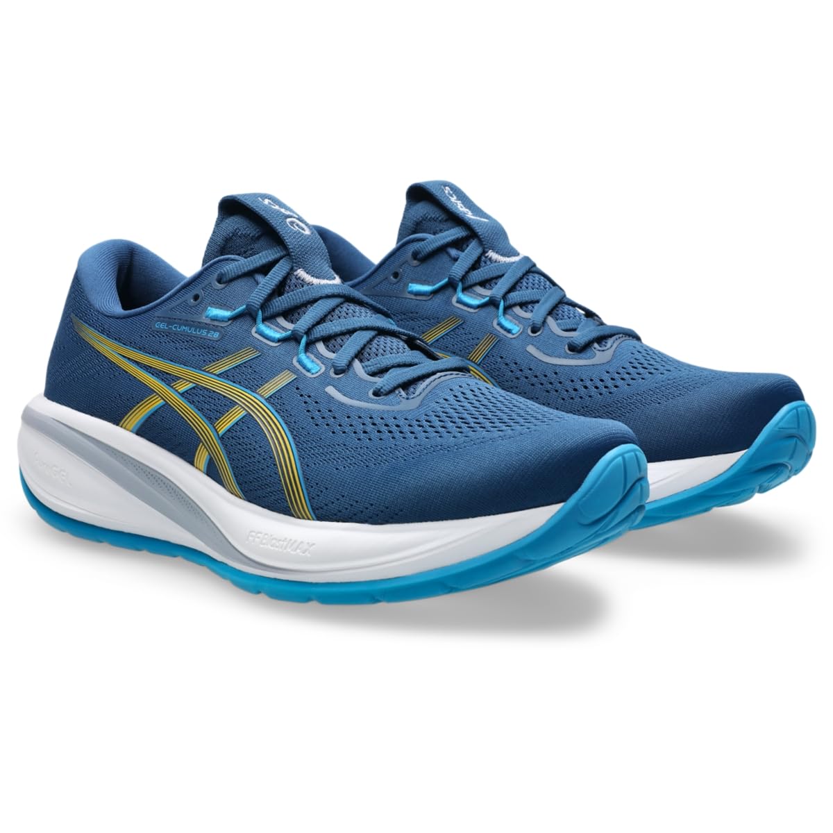 ASICS Men's Gel-Cumulus 28 Running Shoes, 10.5, Twilight Blue/YAMABUKI - alternate product view 2