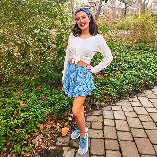 ALEADER Womens Fashion Sneakers Cloud Cushion Pure Running Shoes Slip On Walking Shoes Light Blue Size 7.5 US