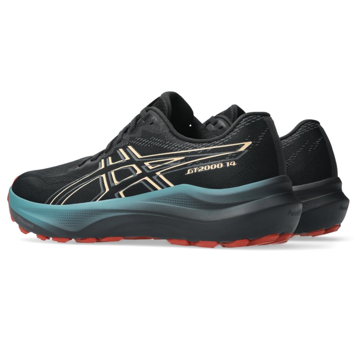 ASICS Men's GT-2000 14 Running Shoes, 9.5, Black/Apricot Crush