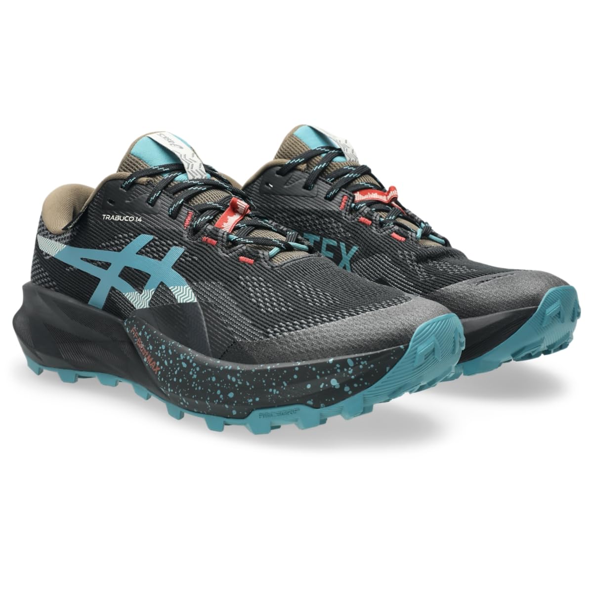 ASICS Men's Trabuco 14 GTX Trail Running Shoes, 14, Black/Misty Pine - alternate product view 2