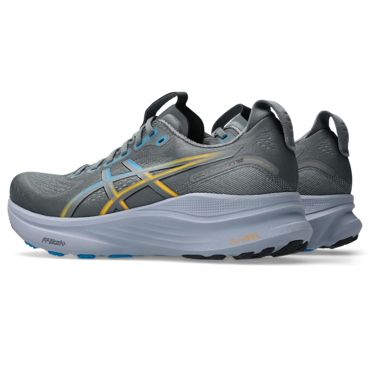 ASICS Men's Gel-Kayano 32 Running Shoes, 11.5, Steel Grey/Aegean Blue
