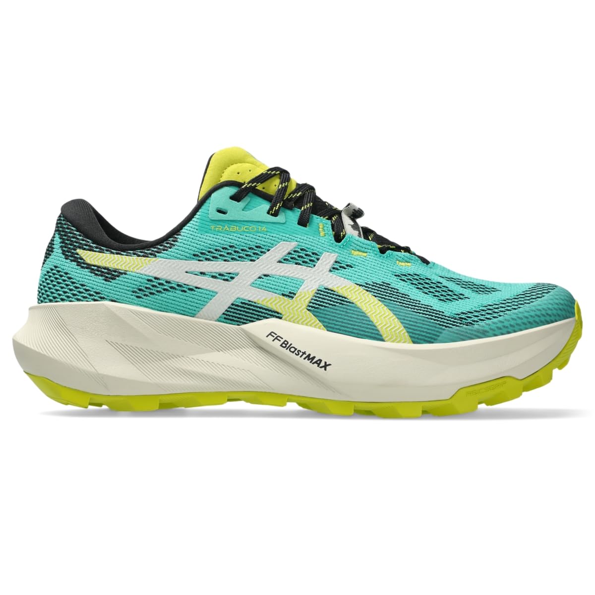 ASICS Men's Trabuco 14 Trail Running Shoes, 9.5, Aurora Green/Light DUST