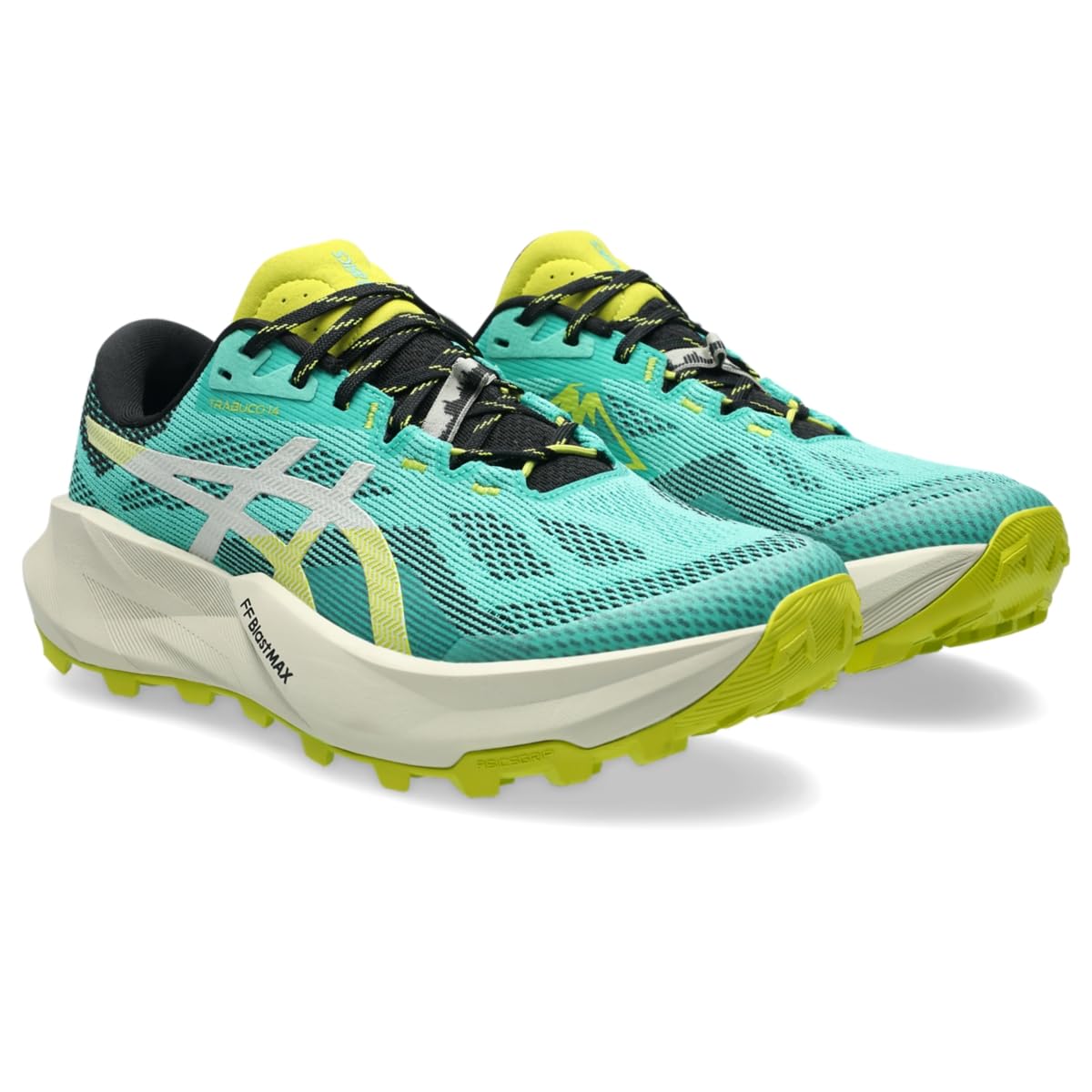 ASICS Men's Trabuco 14 Trail Running Shoes, 9.5, Aurora Green/Light DUST