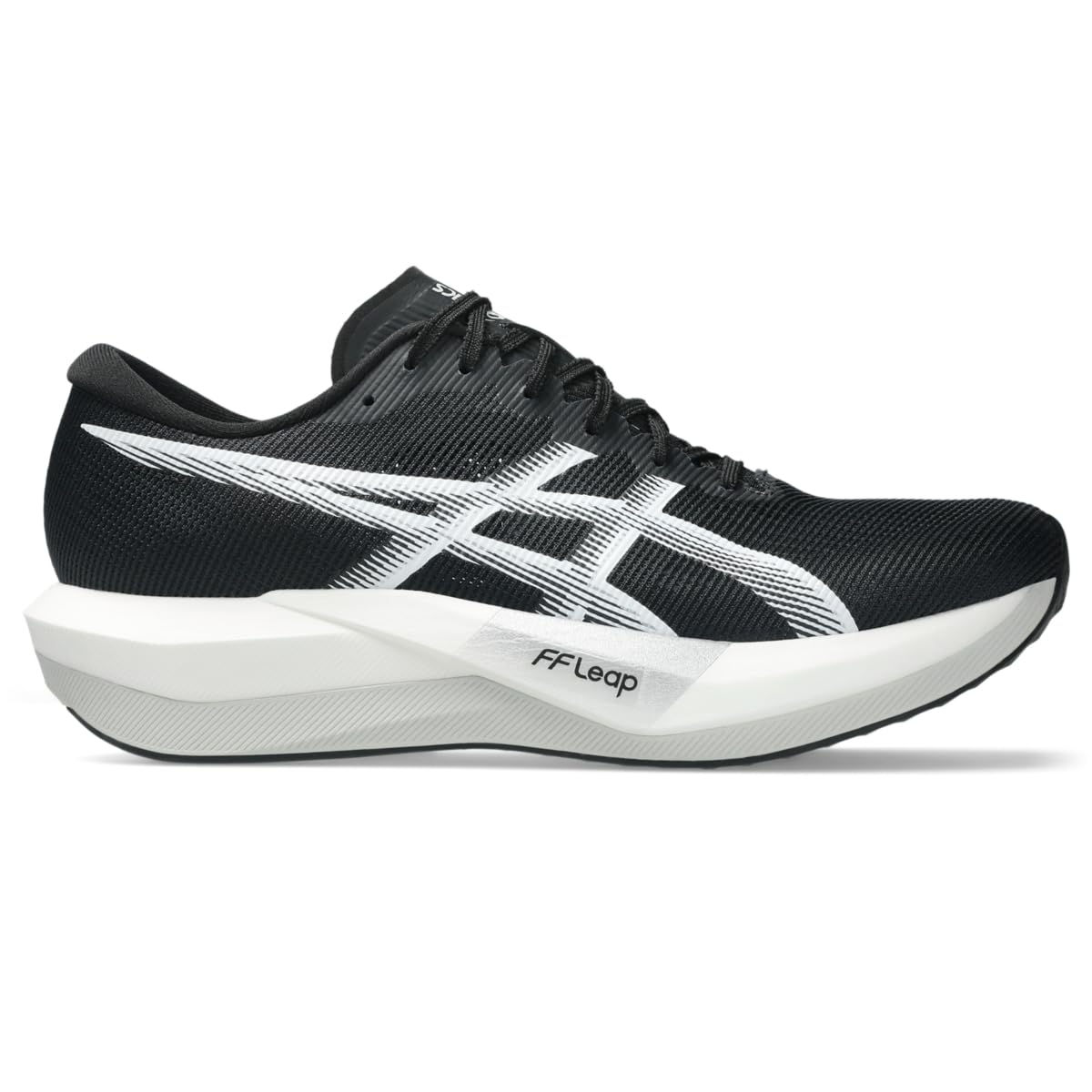 ASICS Unisex Magic Speed 5 Running Shoes, 10.5M / 12W, Black/White
