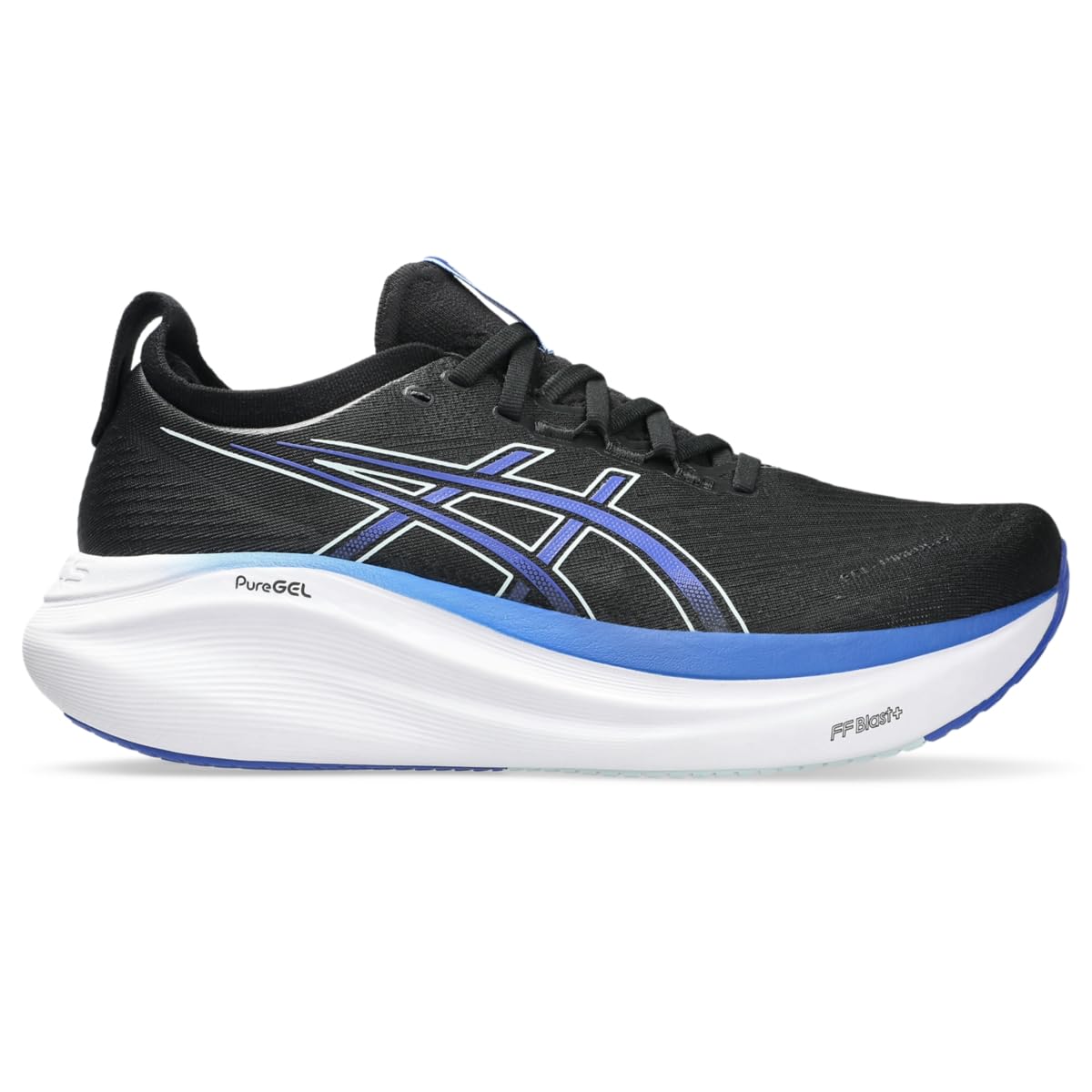 ASICS Men's Gel-Nimbus 27 Running Shoes, 11, Black/Dark Cobalt