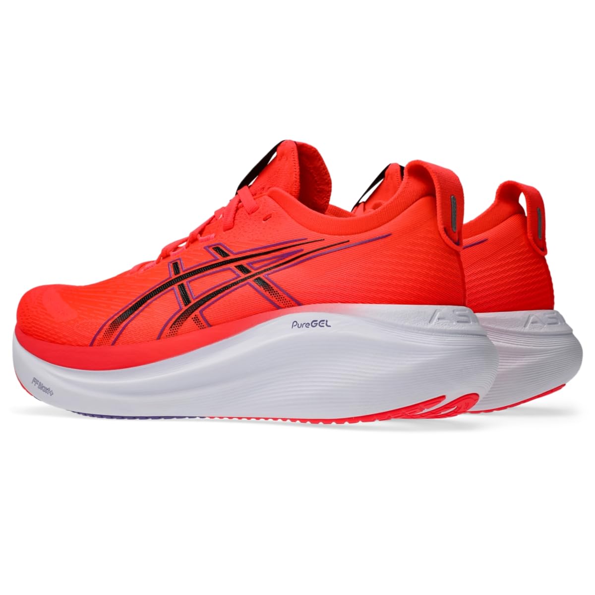 ASICS Men's Gel-Nimbus 27 Running Shoe, 9.5, Flash RED/Black