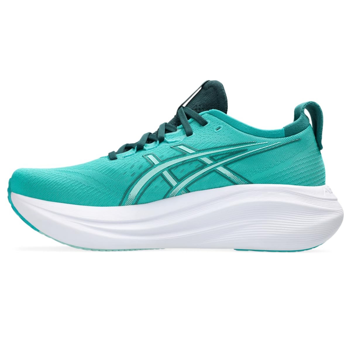ASICS Men's Gel-Nimbus 27 Running Shoes, 10.5, Wave Teal/Saxon Green