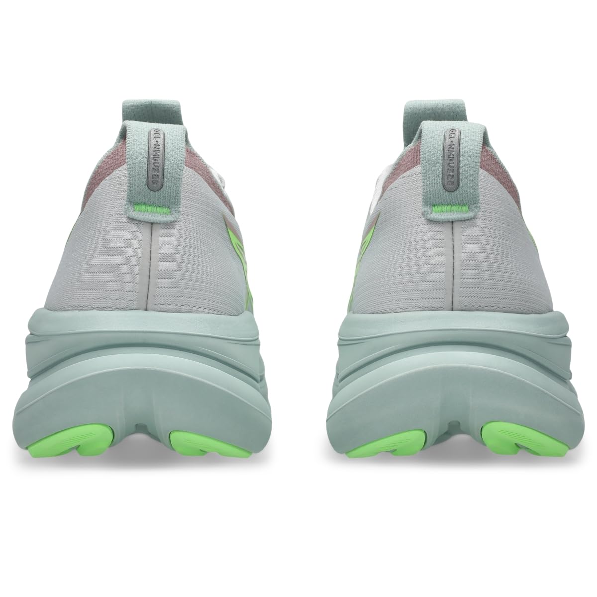 ASICS Women's Gel-Nimbus 28 Running Shoes, 5.5, Cloud Grey/Illuminate Green