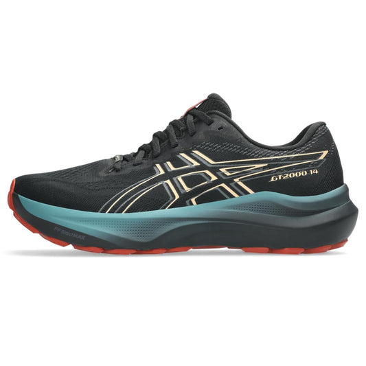 ASICS Men's GT-2000 14 Running Shoes, 9.5, Black/Apricot Crush