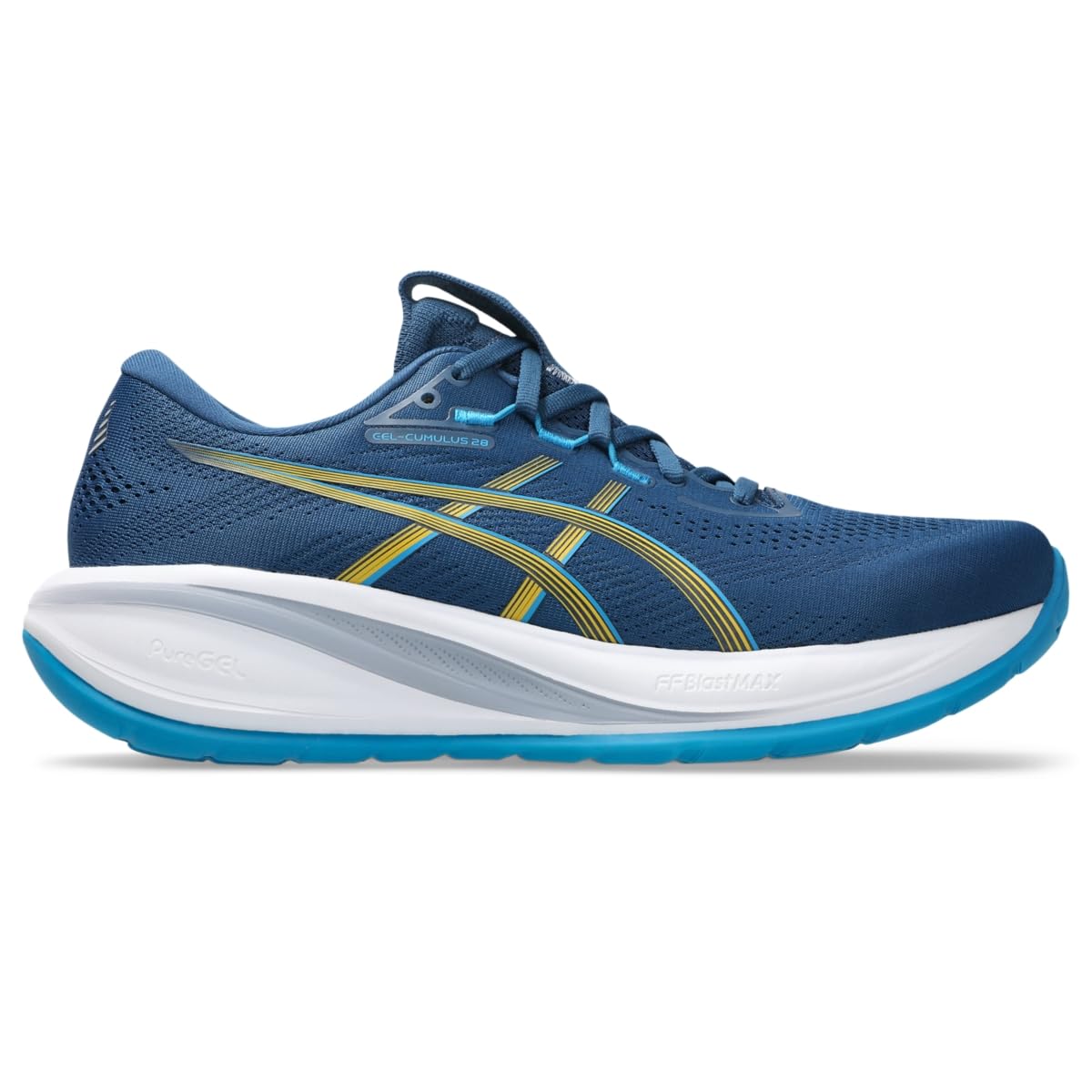 ASICS Men's Gel-Cumulus 28 Running Shoes, 10.5, Twilight Blue/YAMABUKI - alternate product view 8
