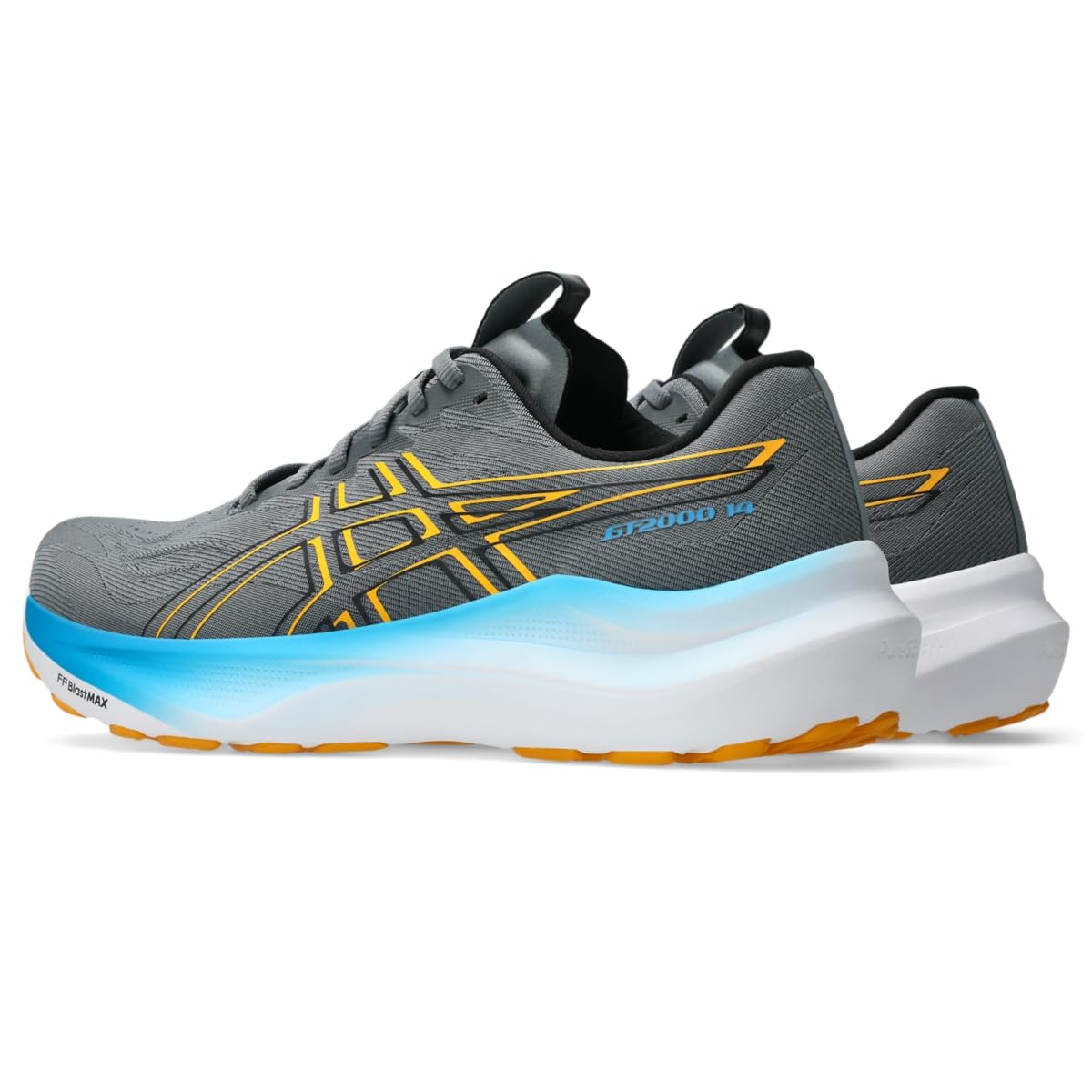 ASICS Men's GT-2000 14 Running Shoes, 10, Steel Grey/YAMABUKI - alternate product view 3