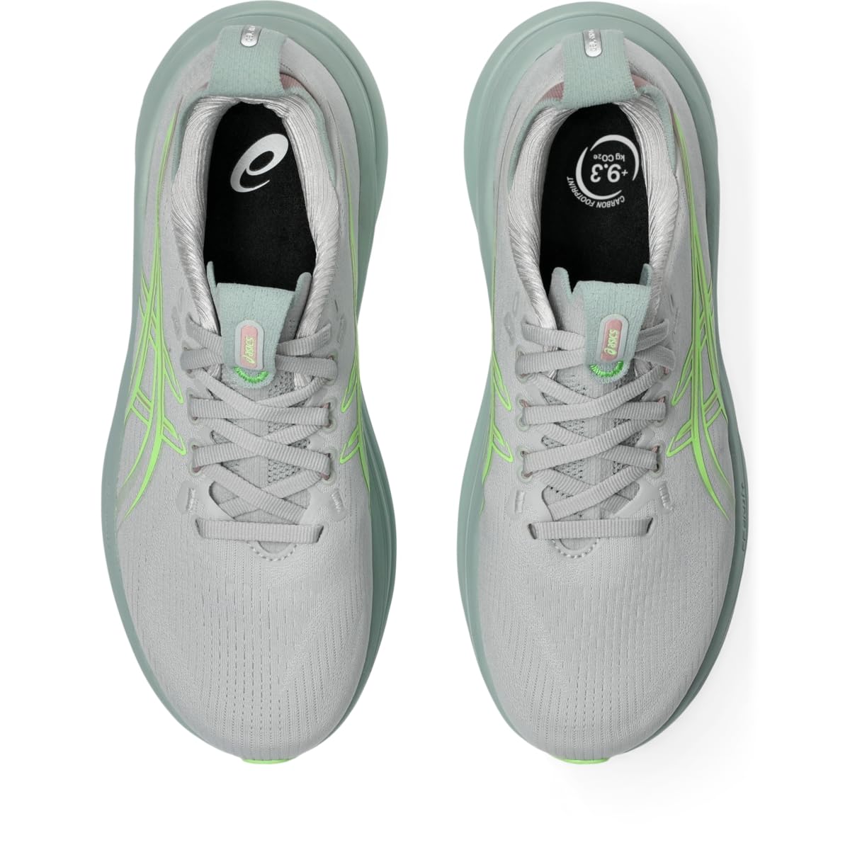 ASICS Women's Gel-Nimbus 28 Running Shoes, 5.5, Cloud Grey/Illuminate Green