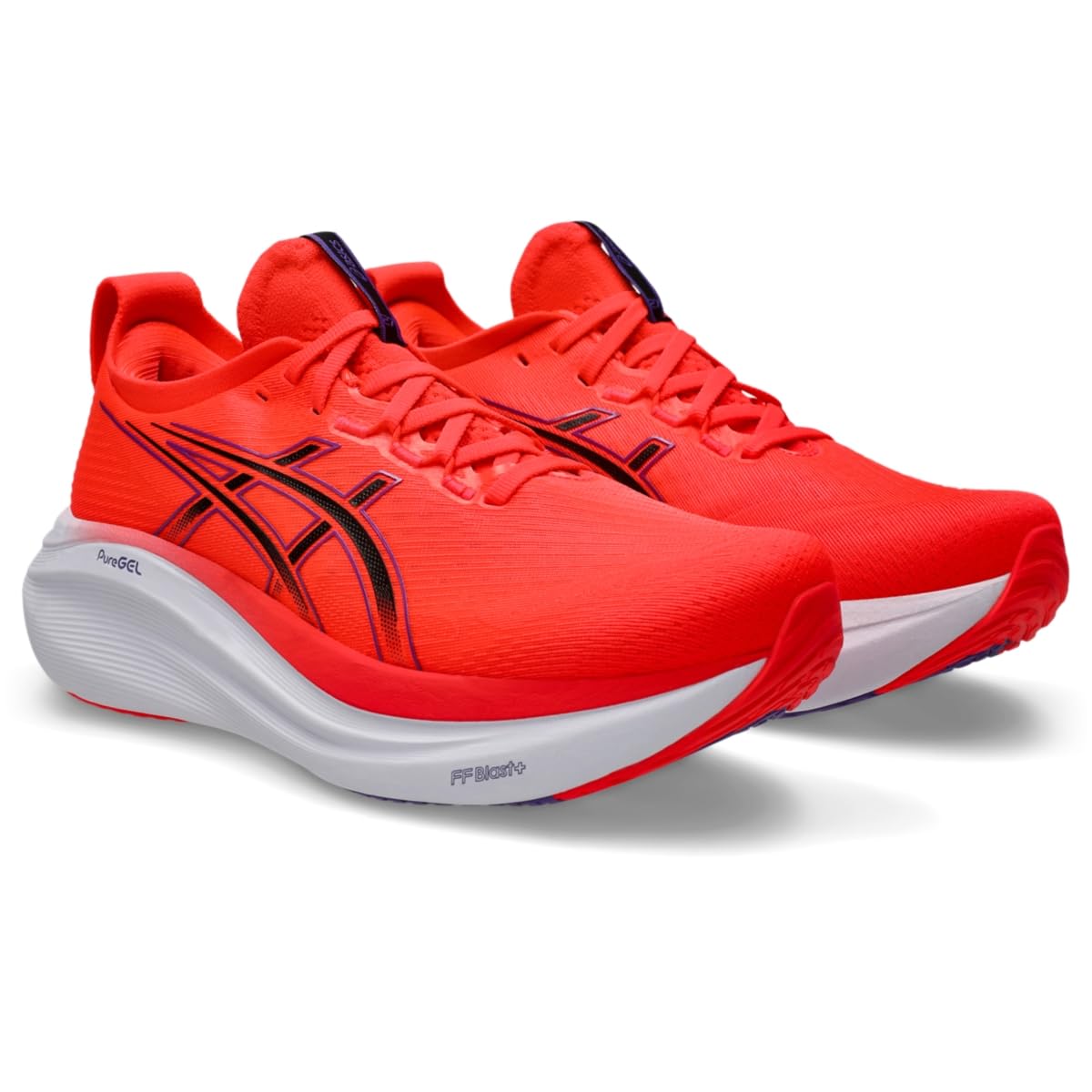 ASICS Men's Gel-Nimbus 27 Running Shoe, 9.5, Flash RED/Black