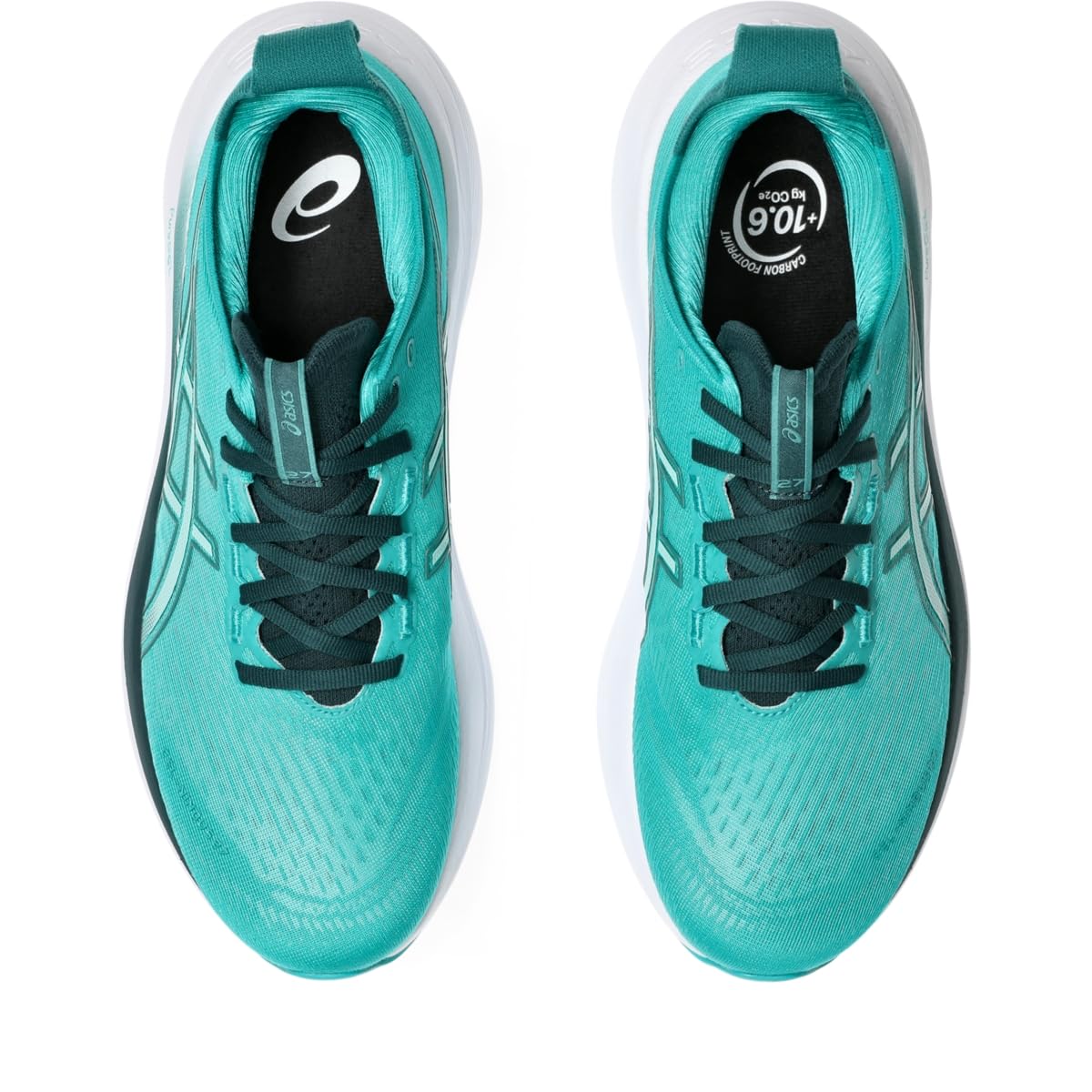 ASICS Men's Gel-Nimbus 27 Running Shoes, 10.5, Wave Teal/Saxon Green