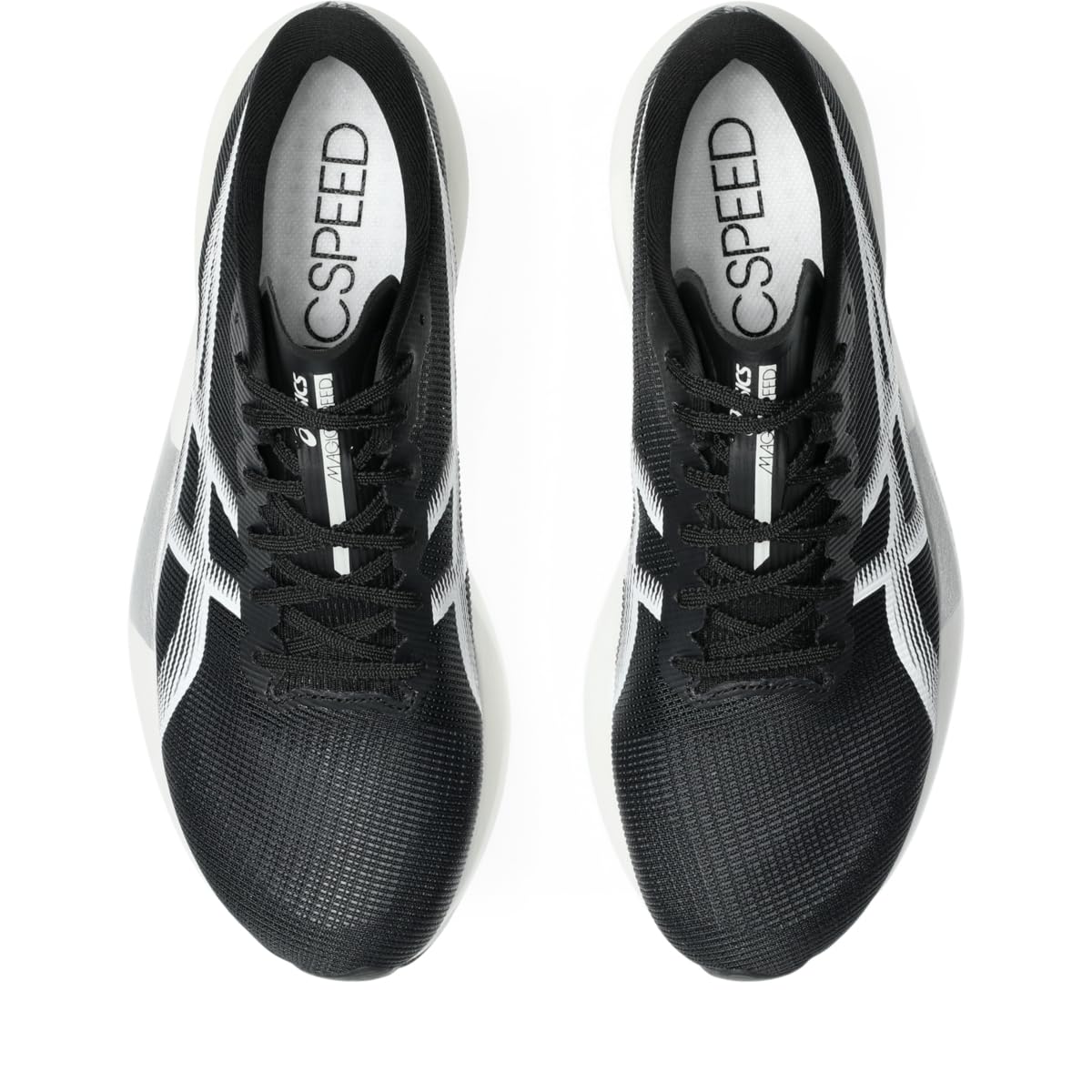 ASICS Unisex Magic Speed 5 Running Shoes, 10.5M / 12W, Black/White