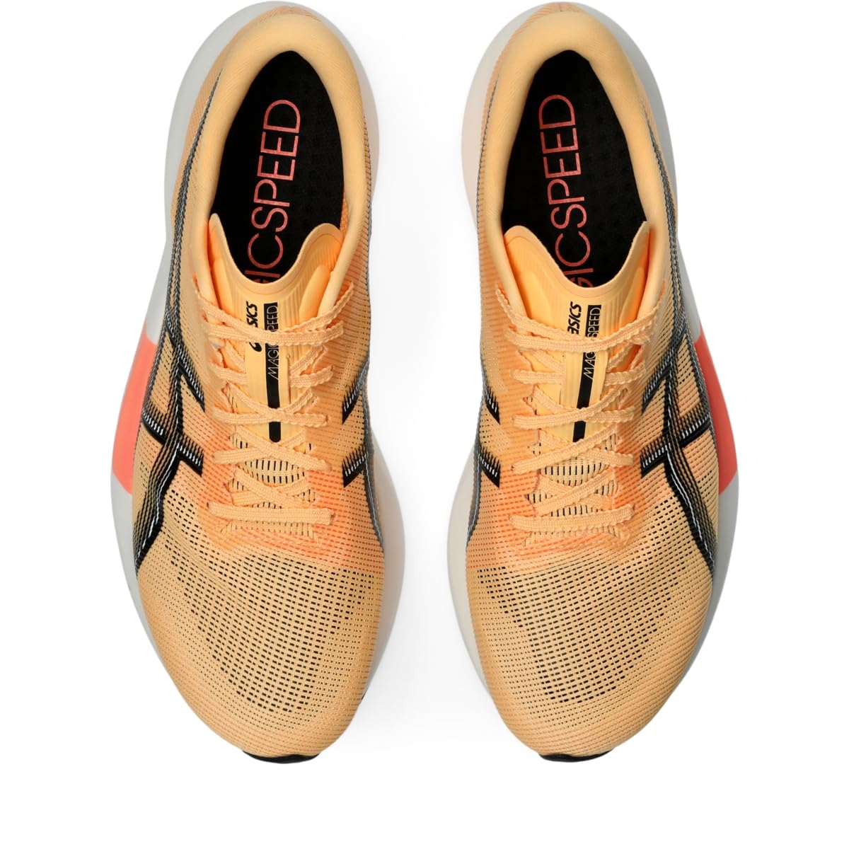 ASICS Unisex Magic Speed 5 Running Shoes, 10.5M / 12W, Orange Glow/Black