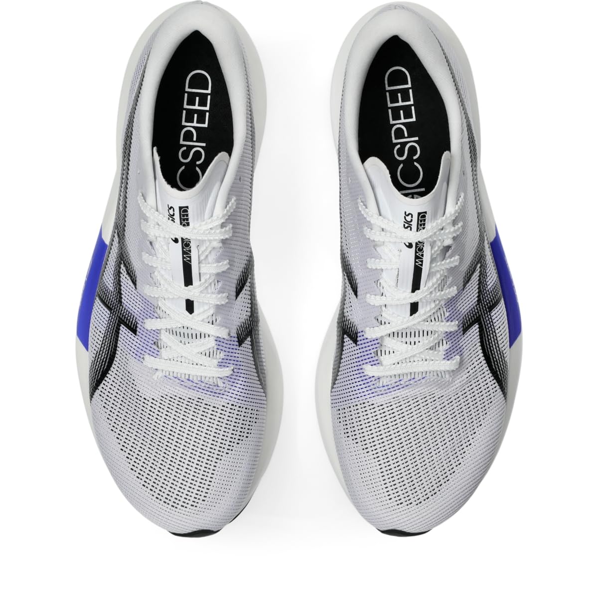 ASICS Unisex Magic Speed 5 Running Shoes, 10.5M / 12W, White/Black